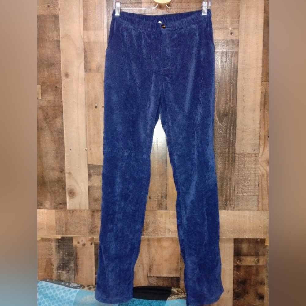 Commando Mesh Lined Corduroy Cords Pants Blue Comfort Stretch Mens M 30" Waist